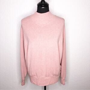 Athleta pink mock neck long sleeve knit top size Small